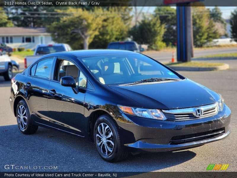 Crystal Black Pearl / Gray 2012 Honda Civic LX Sedan