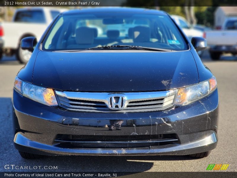 Crystal Black Pearl / Gray 2012 Honda Civic LX Sedan