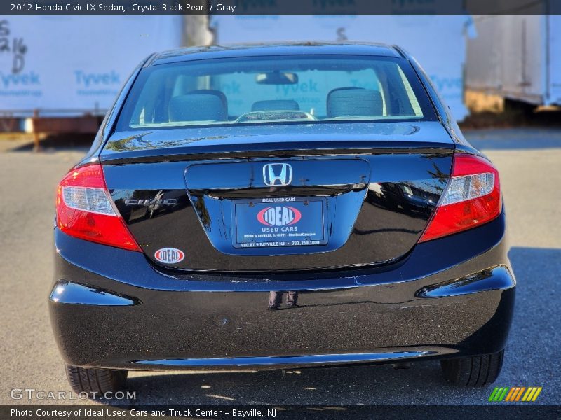 Crystal Black Pearl / Gray 2012 Honda Civic LX Sedan
