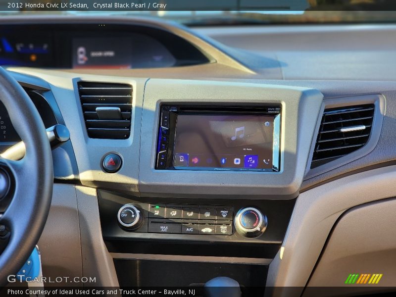 Crystal Black Pearl / Gray 2012 Honda Civic LX Sedan