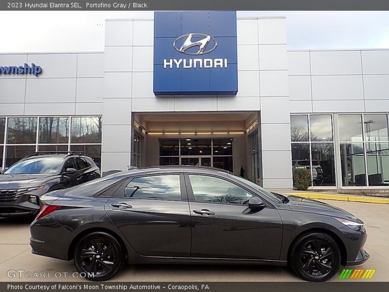 Portofino Gray / Black 2023 Hyundai Elantra SEL
