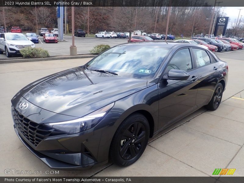 Portofino Gray / Black 2023 Hyundai Elantra SEL