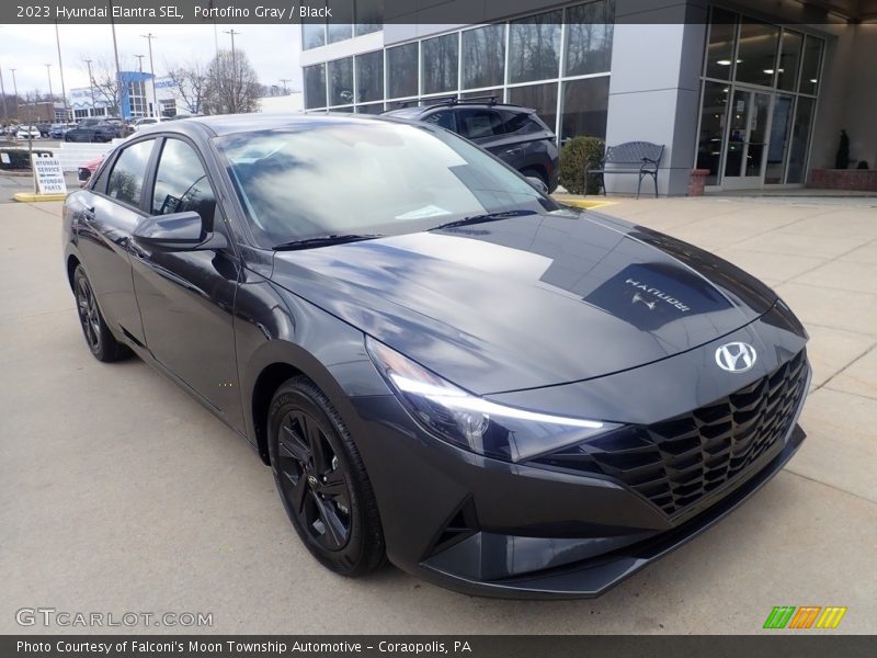 Portofino Gray / Black 2023 Hyundai Elantra SEL