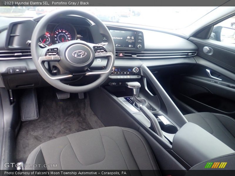 Portofino Gray / Black 2023 Hyundai Elantra SEL