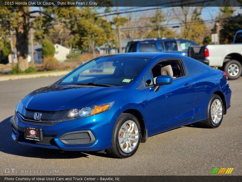 Dyno Blue Pearl / Gray 2015 Honda Civic LX Coupe