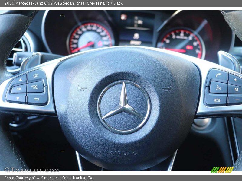 Steel Grey Metallic / Black 2016 Mercedes-Benz C 63 AMG Sedan