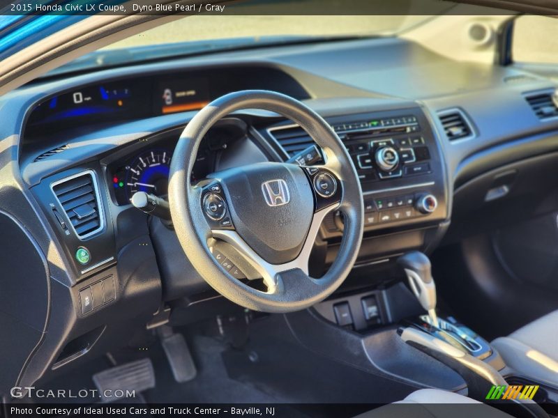 Dyno Blue Pearl / Gray 2015 Honda Civic LX Coupe