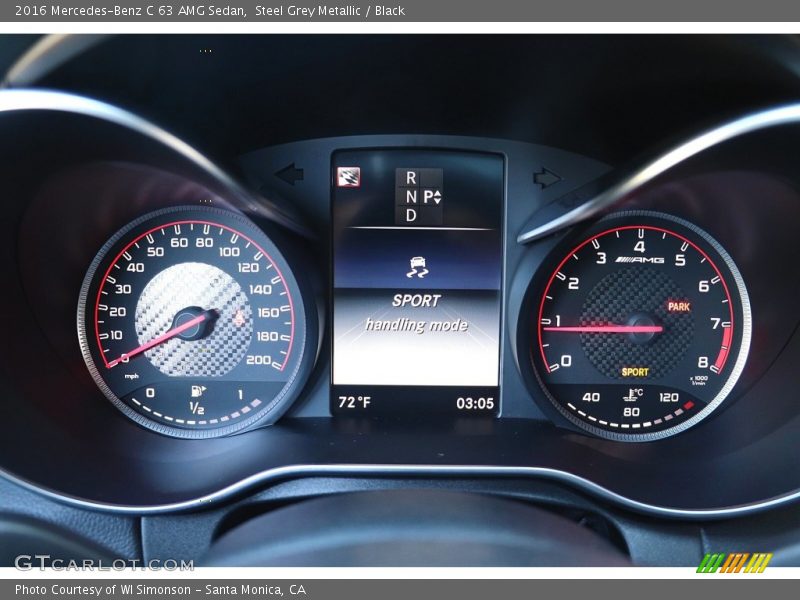 Steel Grey Metallic / Black 2016 Mercedes-Benz C 63 AMG Sedan