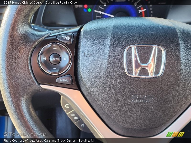 Dyno Blue Pearl / Gray 2015 Honda Civic LX Coupe