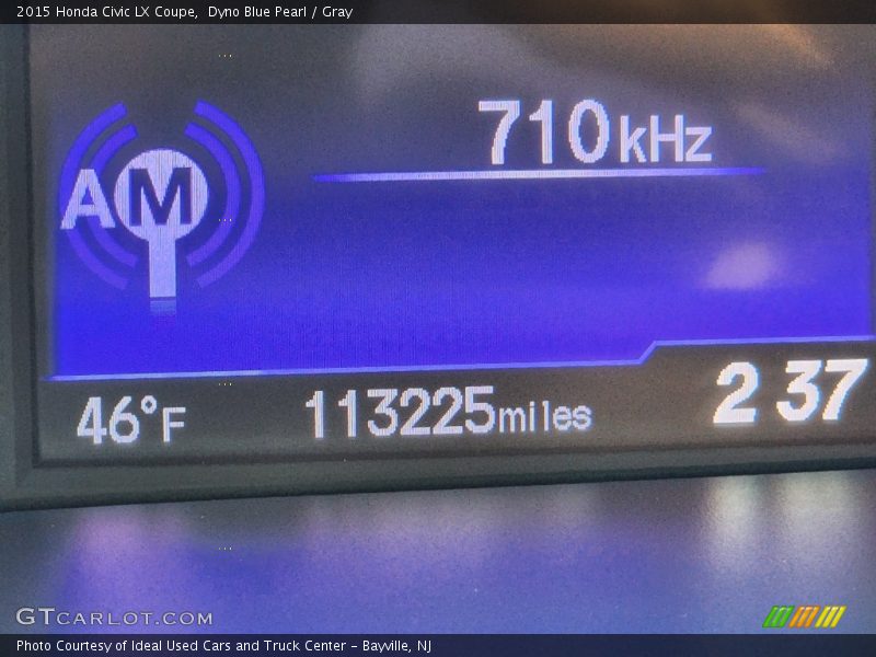 Dyno Blue Pearl / Gray 2015 Honda Civic LX Coupe