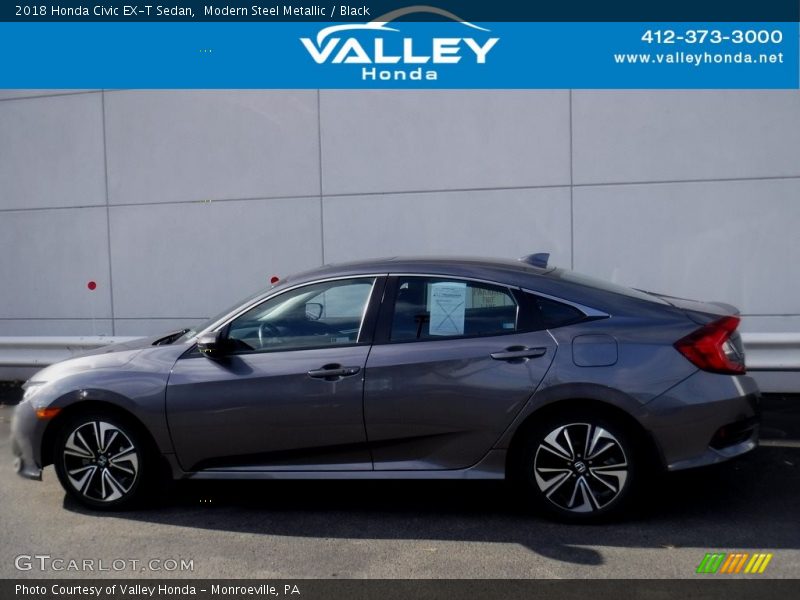 Modern Steel Metallic / Black 2018 Honda Civic EX-T Sedan