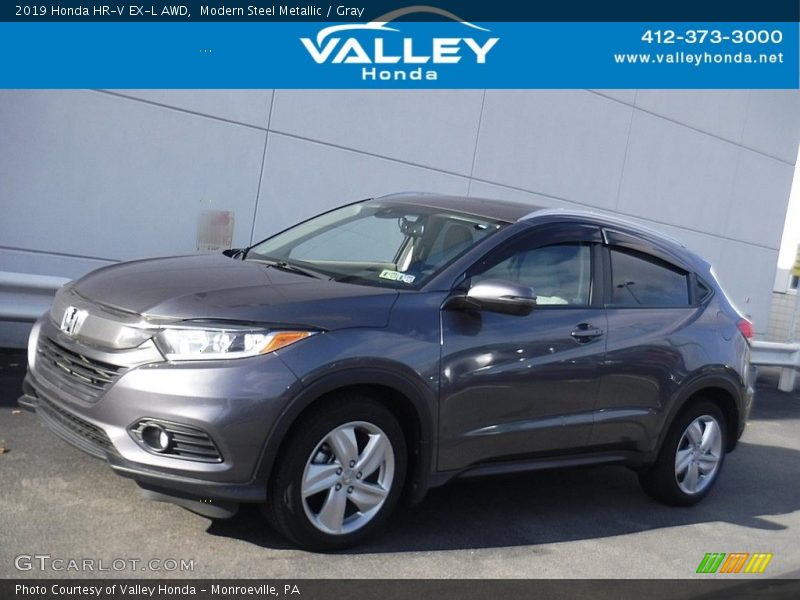 Modern Steel Metallic / Gray 2019 Honda HR-V EX-L AWD