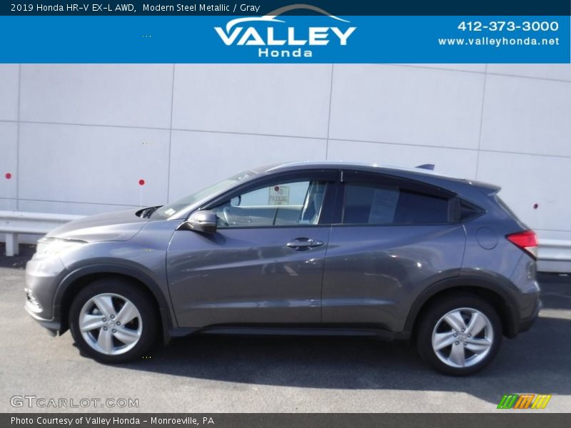Modern Steel Metallic / Gray 2019 Honda HR-V EX-L AWD