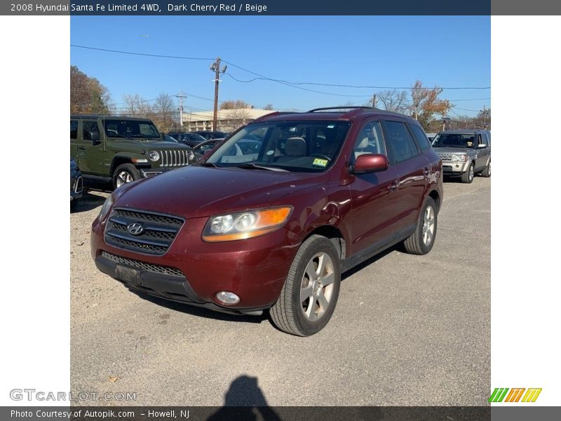 Dark Cherry Red / Beige 2008 Hyundai Santa Fe Limited 4WD