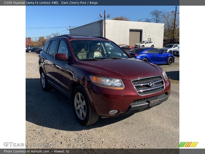 Dark Cherry Red / Beige 2008 Hyundai Santa Fe Limited 4WD