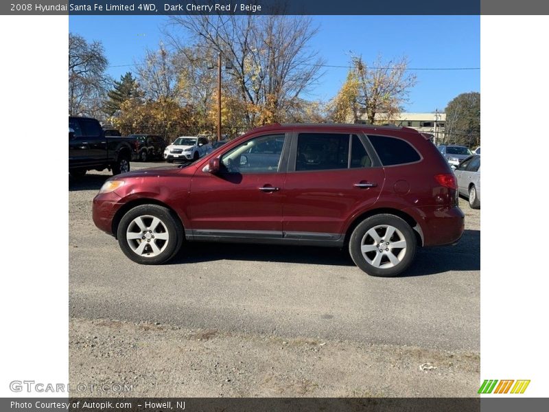 Dark Cherry Red / Beige 2008 Hyundai Santa Fe Limited 4WD