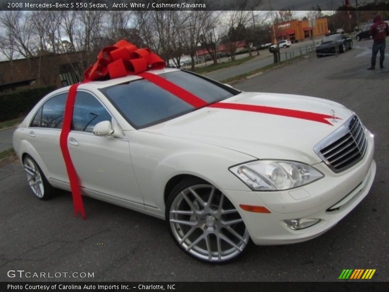Arctic White / Cashmere/Savanna 2008 Mercedes-Benz S 550 Sedan
