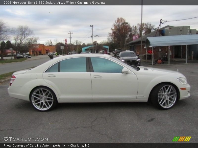 Arctic White / Cashmere/Savanna 2008 Mercedes-Benz S 550 Sedan