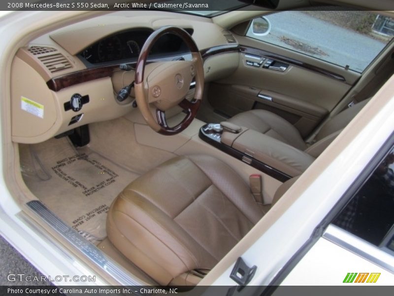 Arctic White / Cashmere/Savanna 2008 Mercedes-Benz S 550 Sedan