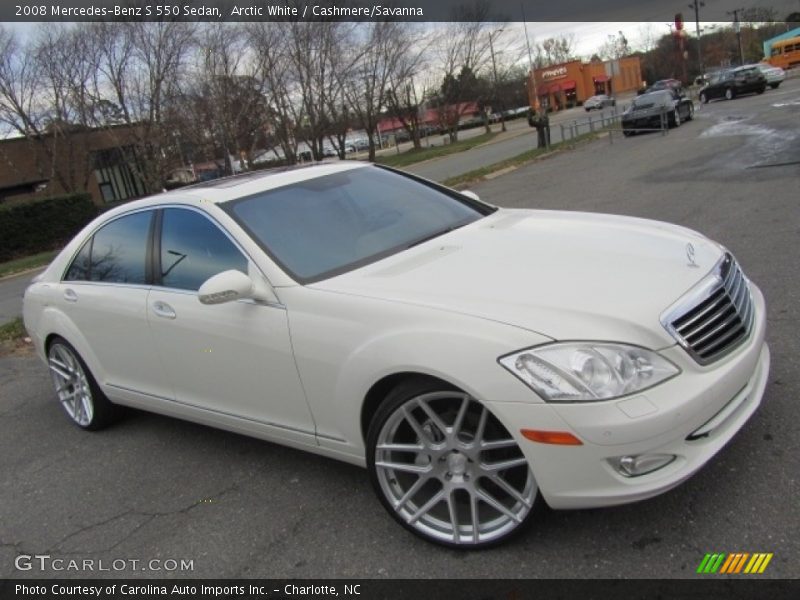 Arctic White / Cashmere/Savanna 2008 Mercedes-Benz S 550 Sedan