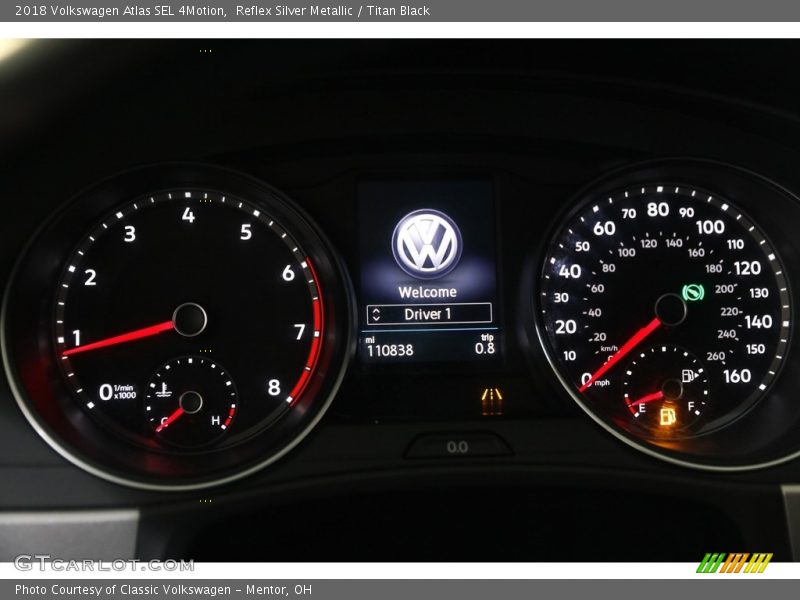 Reflex Silver Metallic / Titan Black 2018 Volkswagen Atlas SEL 4Motion