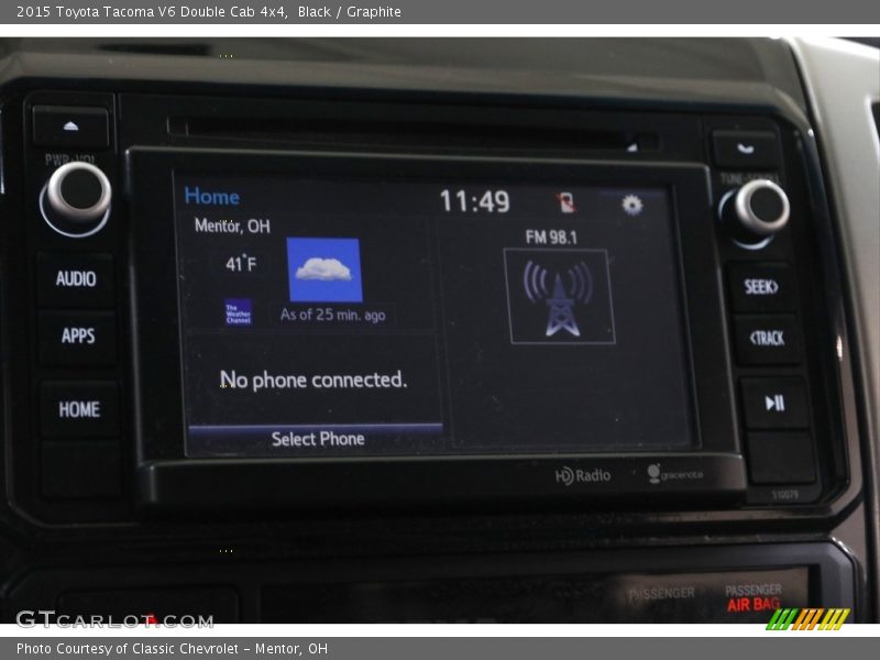 Black / Graphite 2015 Toyota Tacoma V6 Double Cab 4x4