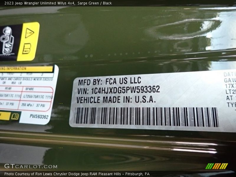 Sarge Green / Black 2023 Jeep Wrangler Unlimited Willys 4x4