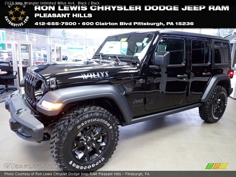 Black / Black 2023 Jeep Wrangler Unlimited Willys 4x4