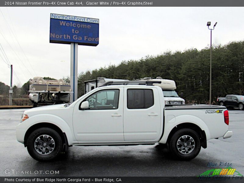 Glacier White / Pro-4X Graphite/Steel 2014 Nissan Frontier Pro-4X Crew Cab 4x4