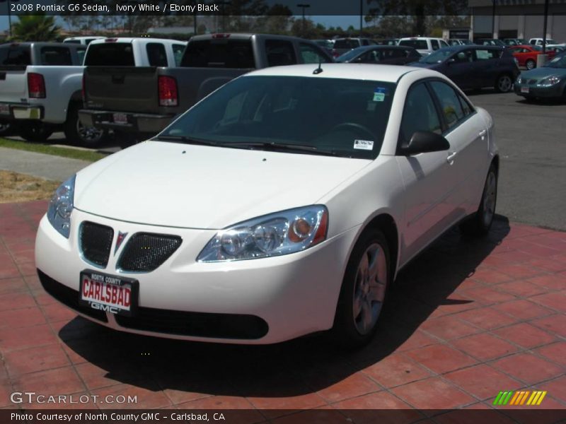 Ivory White / Ebony Black 2008 Pontiac G6 Sedan