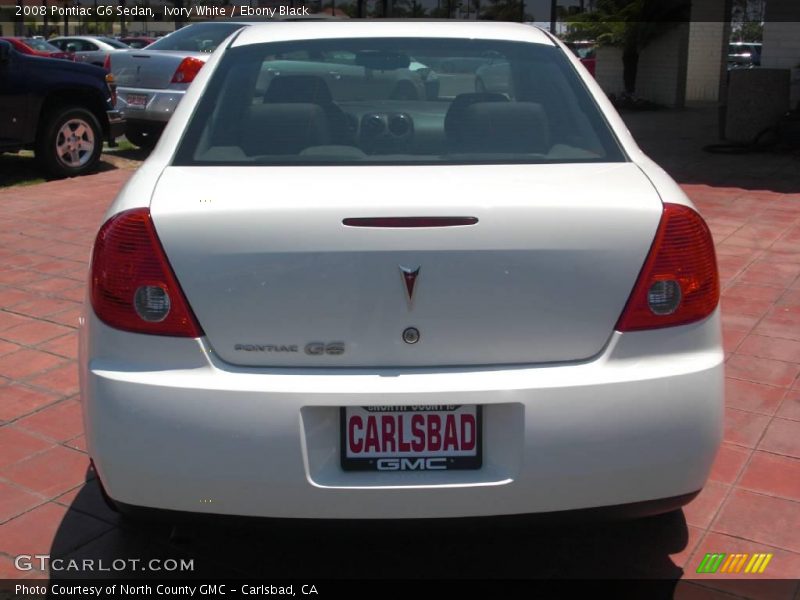 Ivory White / Ebony Black 2008 Pontiac G6 Sedan