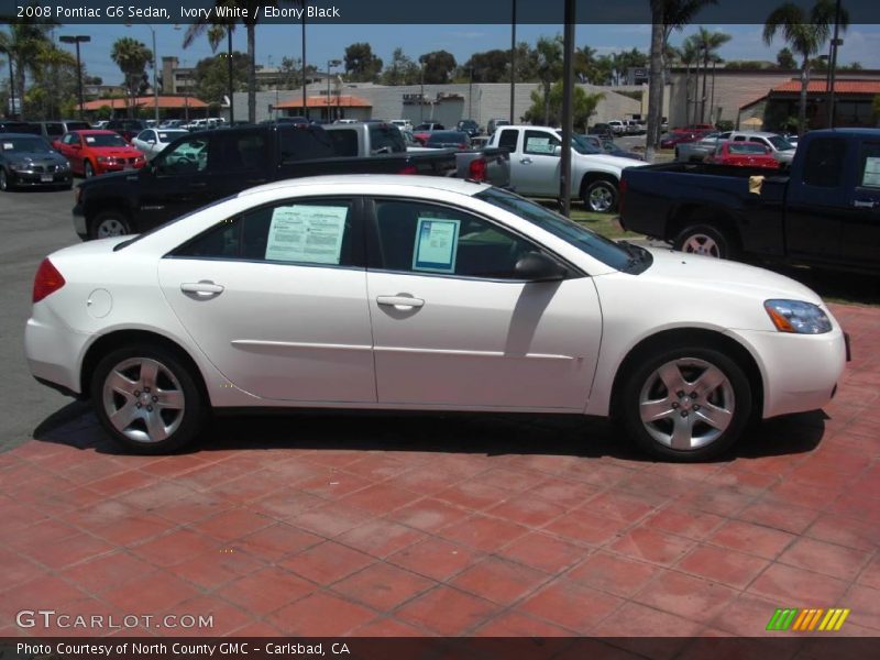 Ivory White / Ebony Black 2008 Pontiac G6 Sedan