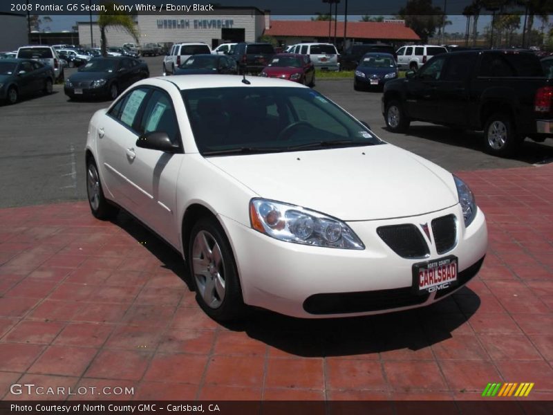 Ivory White / Ebony Black 2008 Pontiac G6 Sedan