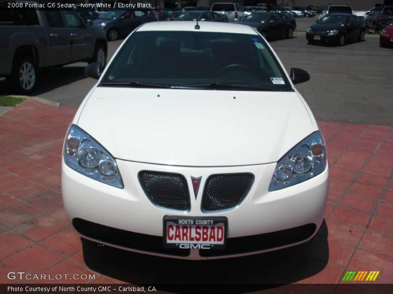 Ivory White / Ebony Black 2008 Pontiac G6 Sedan