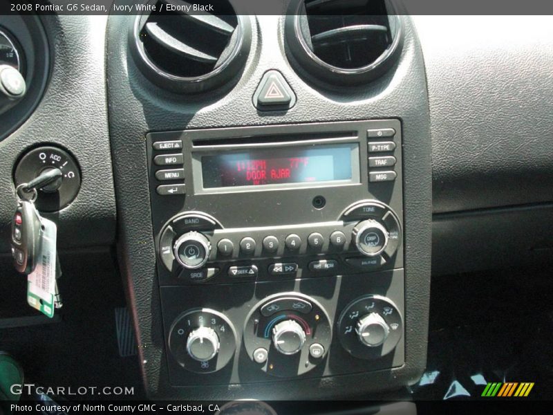 Ivory White / Ebony Black 2008 Pontiac G6 Sedan