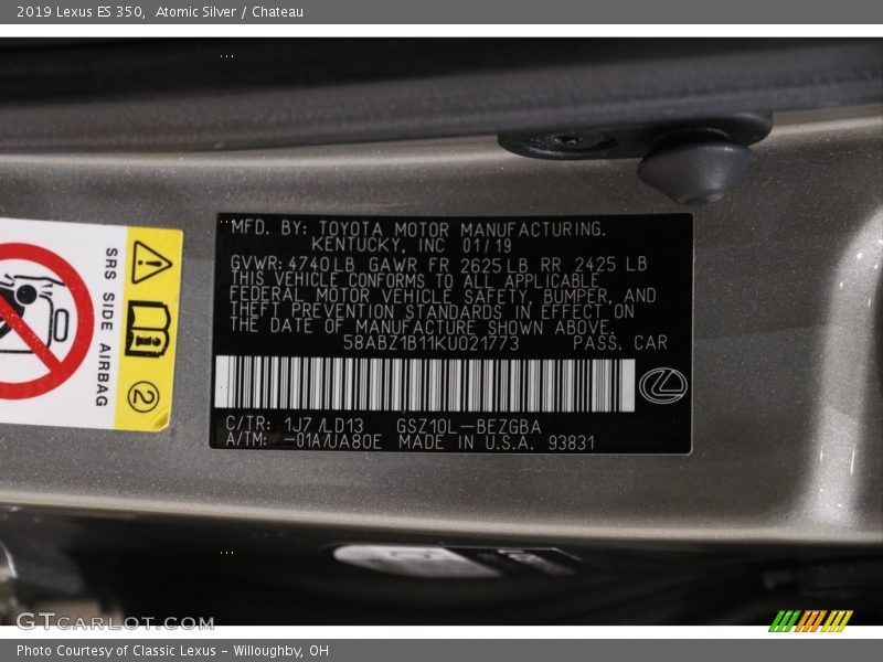 Atomic Silver / Chateau 2019 Lexus ES 350