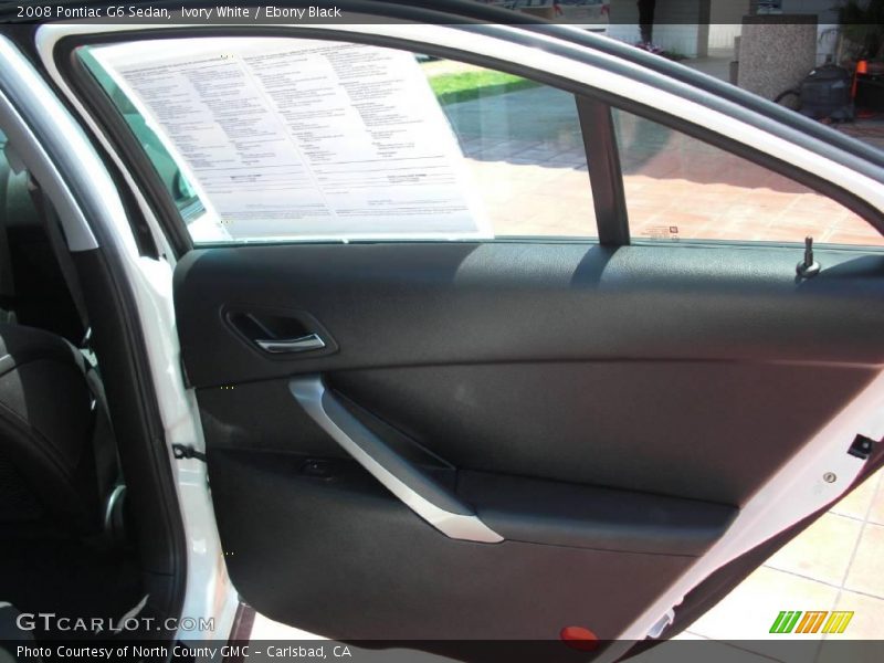 Ivory White / Ebony Black 2008 Pontiac G6 Sedan