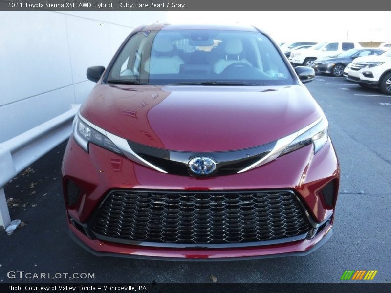 Ruby Flare Pearl / Gray 2021 Toyota Sienna XSE AWD Hybrid