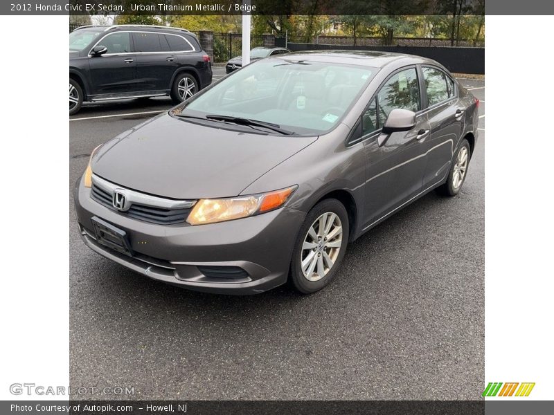 Urban Titanium Metallic / Beige 2012 Honda Civic EX Sedan