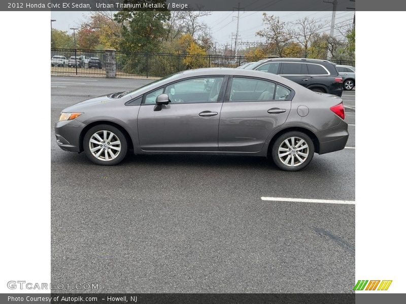 Urban Titanium Metallic / Beige 2012 Honda Civic EX Sedan