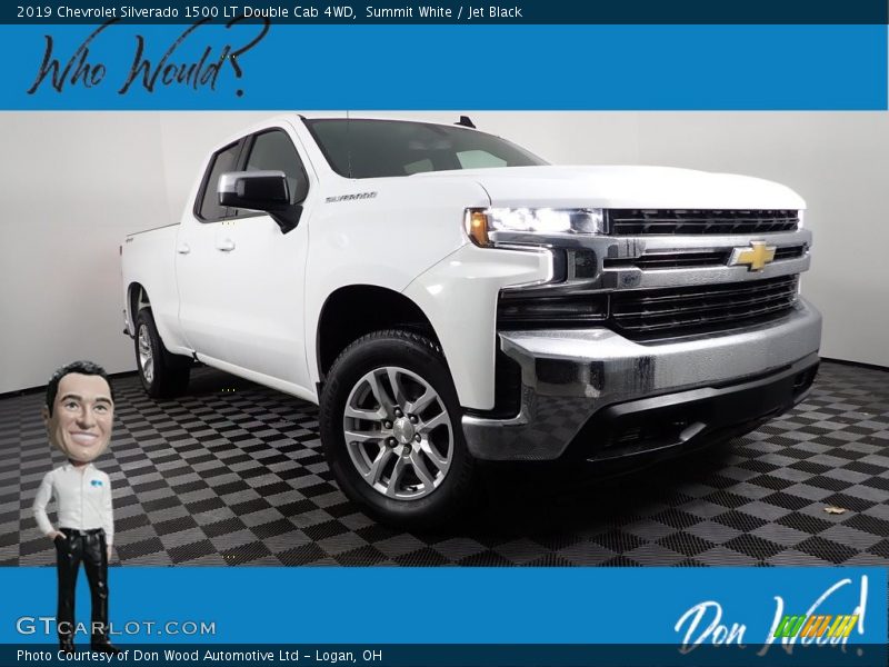 Summit White / Jet Black 2019 Chevrolet Silverado 1500 LT Double Cab 4WD