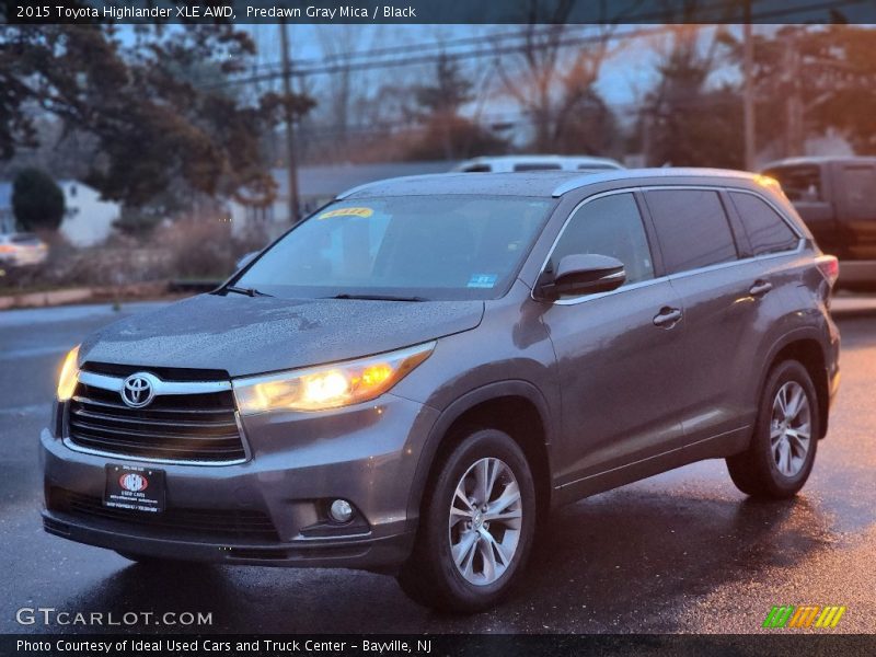 Predawn Gray Mica / Black 2015 Toyota Highlander XLE AWD
