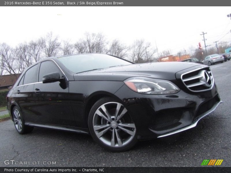 Black / Silk Beige/Espresso Brown 2016 Mercedes-Benz E 350 Sedan