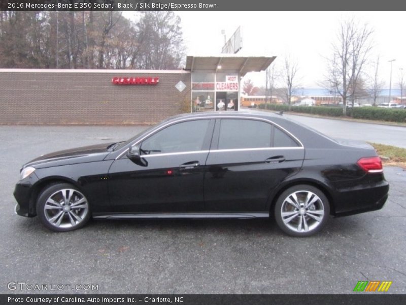 Black / Silk Beige/Espresso Brown 2016 Mercedes-Benz E 350 Sedan
