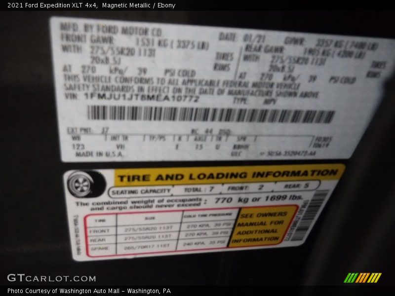 Magnetic Metallic / Ebony 2021 Ford Expedition XLT 4x4