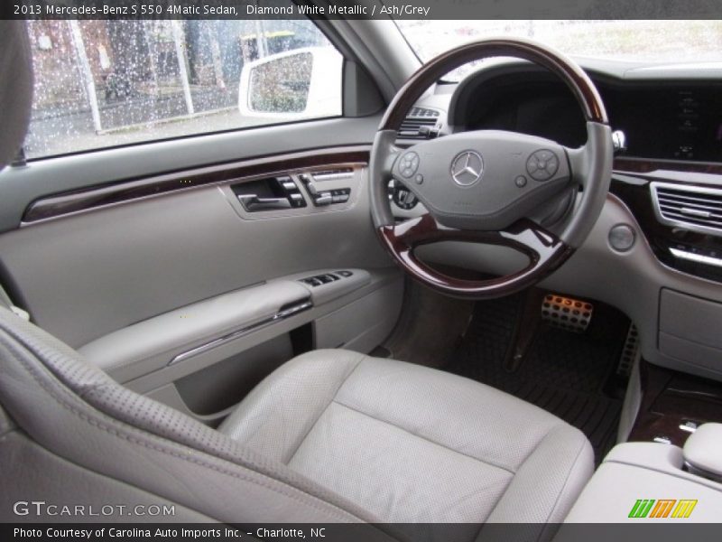 Diamond White Metallic / Ash/Grey 2013 Mercedes-Benz S 550 4Matic Sedan