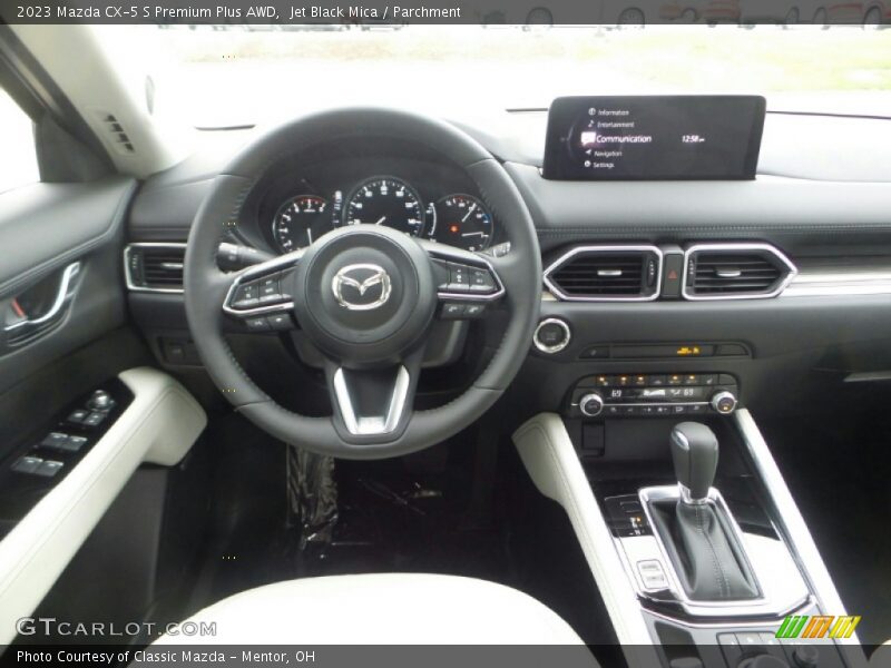 Jet Black Mica / Parchment 2023 Mazda CX-5 S Premium Plus AWD