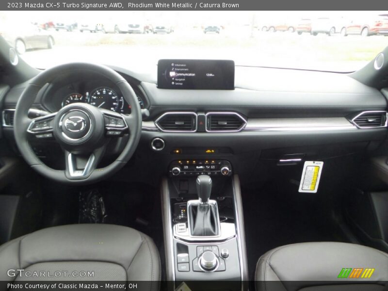 Rhodium White Metallic / Caturra Brown 2023 Mazda CX-5 Turbo Signature AWD