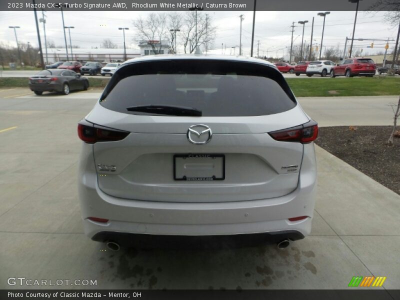 Rhodium White Metallic / Caturra Brown 2023 Mazda CX-5 Turbo Signature AWD