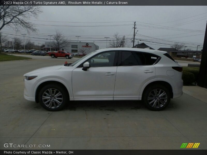Rhodium White Metallic / Caturra Brown 2023 Mazda CX-5 Turbo Signature AWD